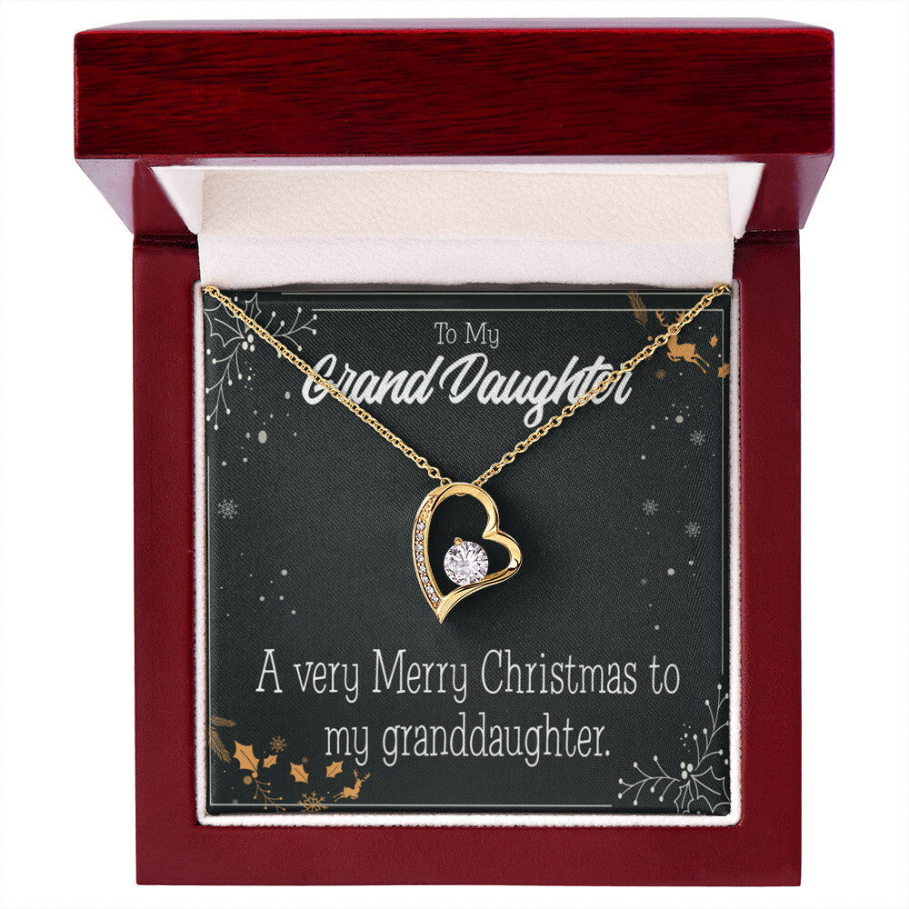 To My Granddaughter Merry Christmas Granddaughter Forever Necklace w Message Card-Express Your Love Gifts