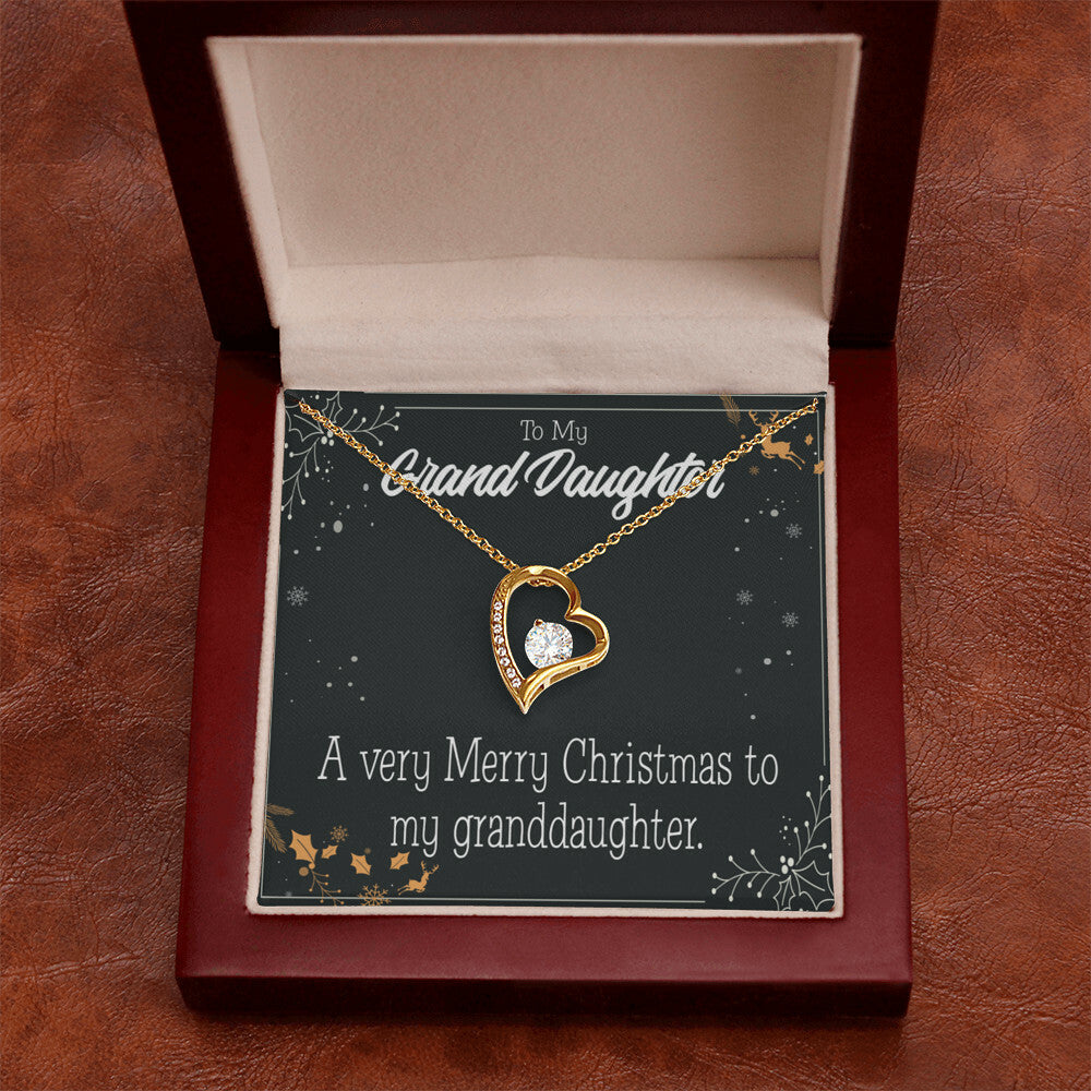 To My Granddaughter Merry Christmas Granddaughter Forever Necklace w Message Card-Express Your Love Gifts