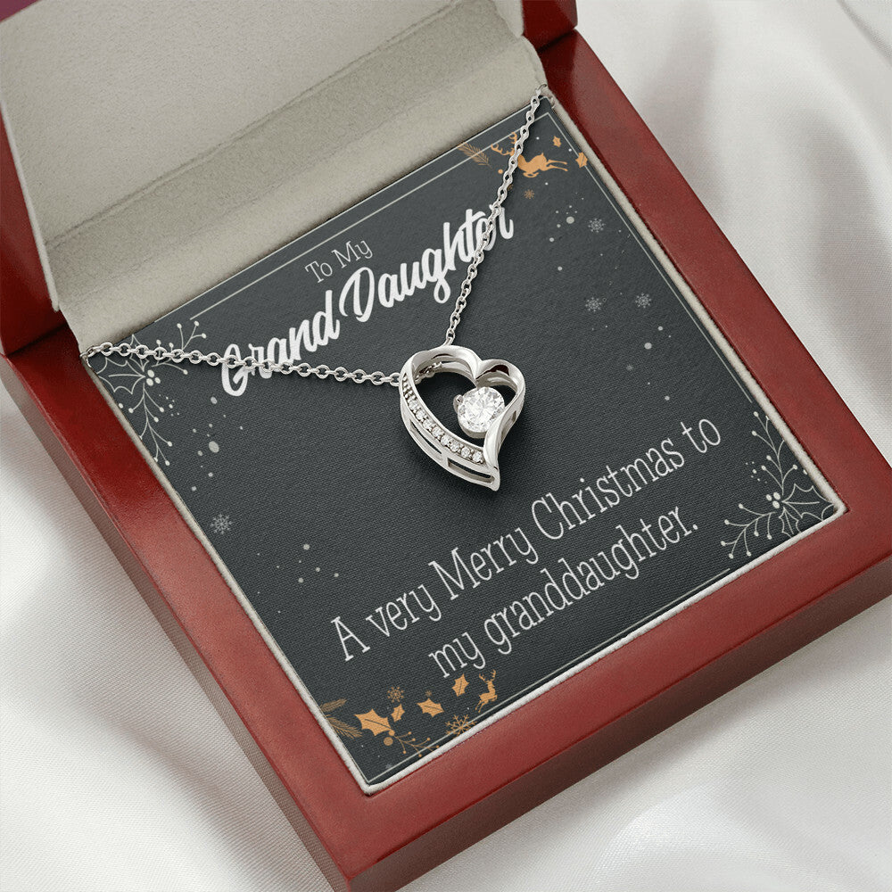To My Granddaughter Merry Christmas Granddaughter Forever Necklace w Message Card-Express Your Love Gifts