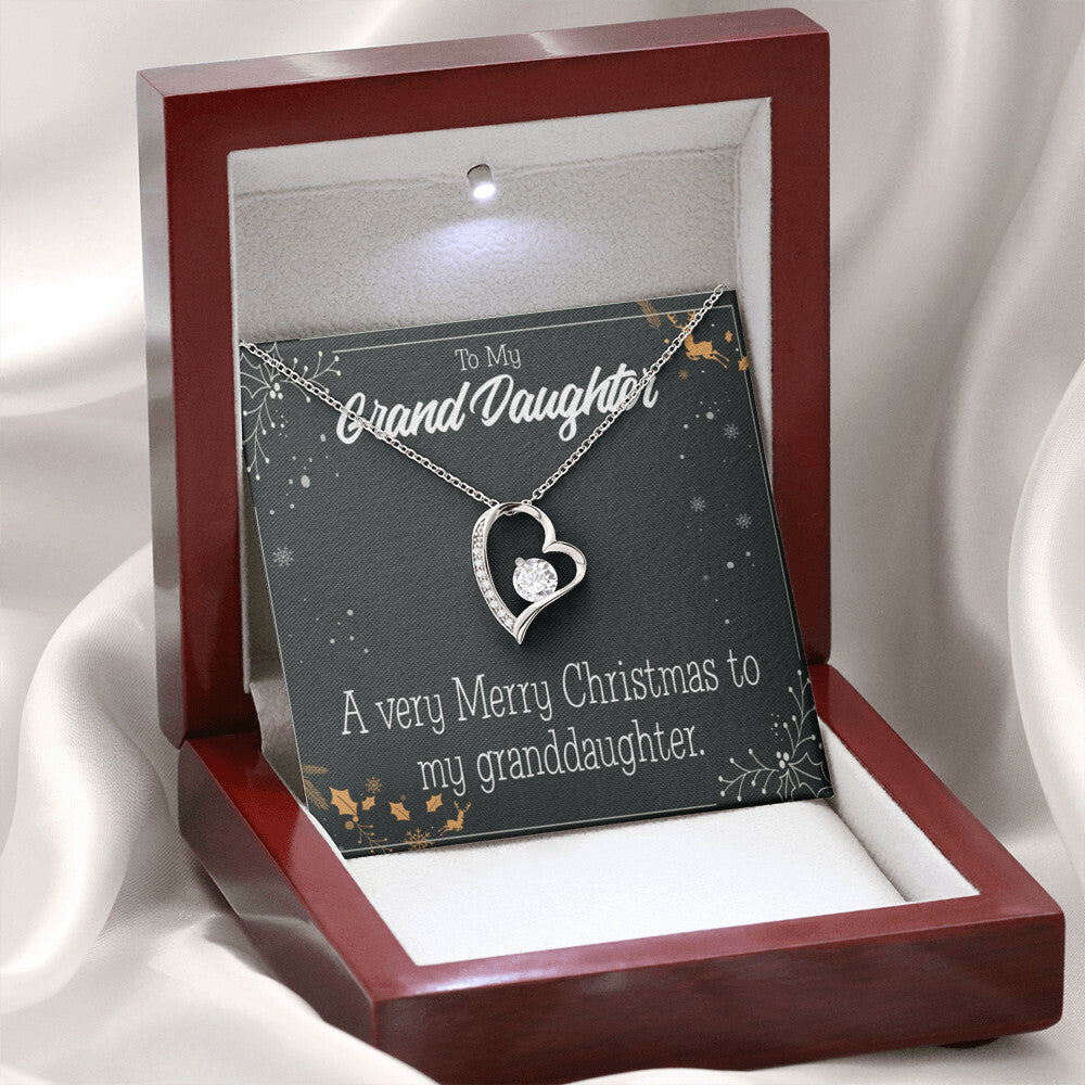To My Granddaughter Merry Christmas Granddaughter Forever Necklace w Message Card-Express Your Love Gifts
