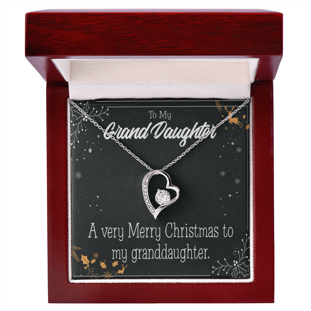 To My Granddaughter Merry Christmas Granddaughter Forever Necklace w Message Card-Express Your Love Gifts