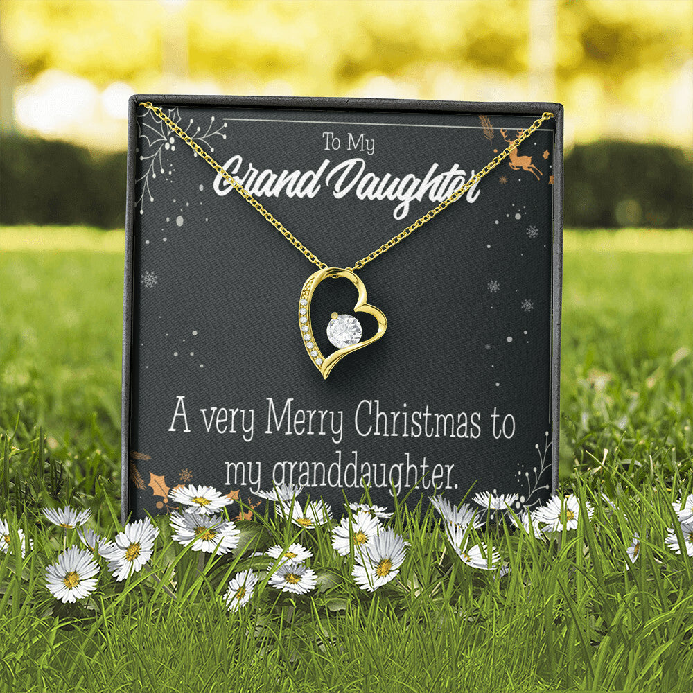 To My Granddaughter Merry Christmas Granddaughter Forever Necklace w Message Card-Express Your Love Gifts