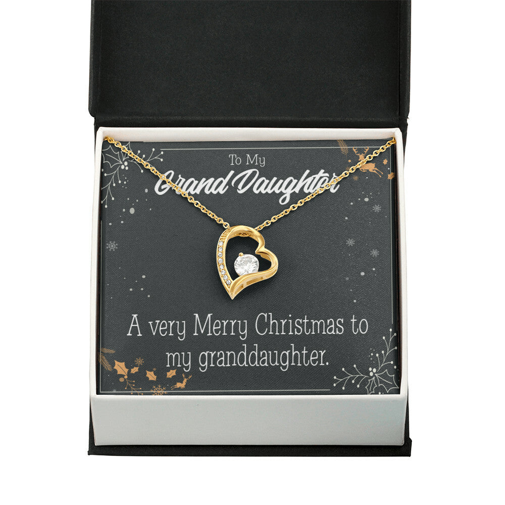 To My Granddaughter Merry Christmas Granddaughter Forever Necklace w Message Card-Express Your Love Gifts