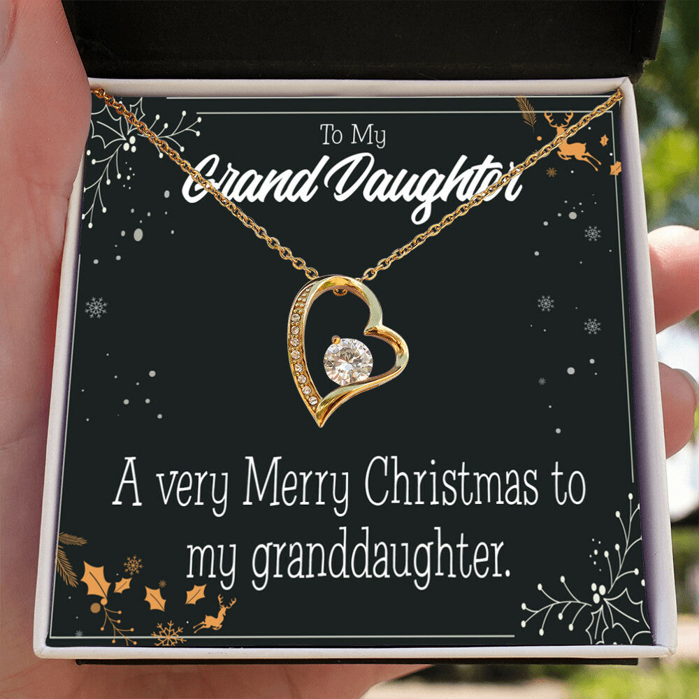 To My Granddaughter Merry Christmas Granddaughter Forever Necklace w Message Card-Express Your Love Gifts