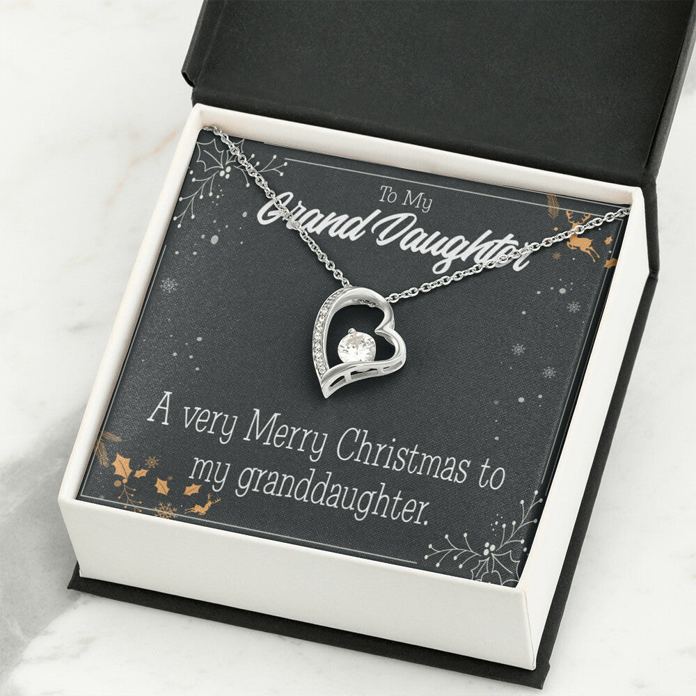 To My Granddaughter Merry Christmas Granddaughter Forever Necklace w Message Card-Express Your Love Gifts