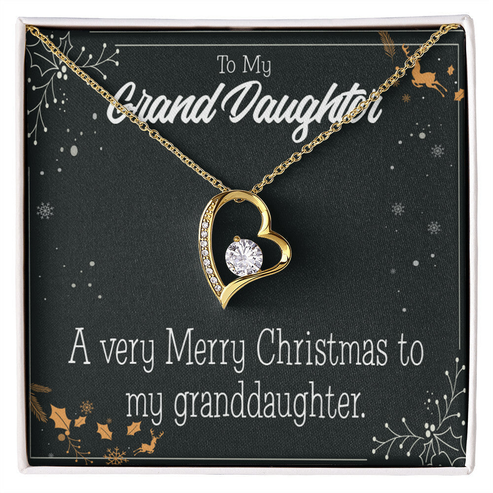 To My Granddaughter Merry Christmas Granddaughter Forever Necklace w Message Card-Express Your Love Gifts