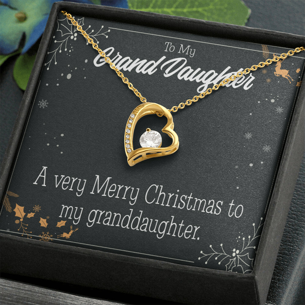 To My Granddaughter Merry Christmas Granddaughter Forever Necklace w Message Card-Express Your Love Gifts