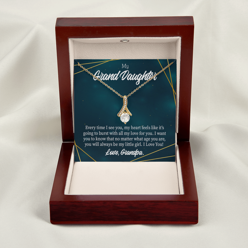 To My Granddaughter My Little Girl Alluring Ribbon Necklace Message Card-Express Your Love Gifts