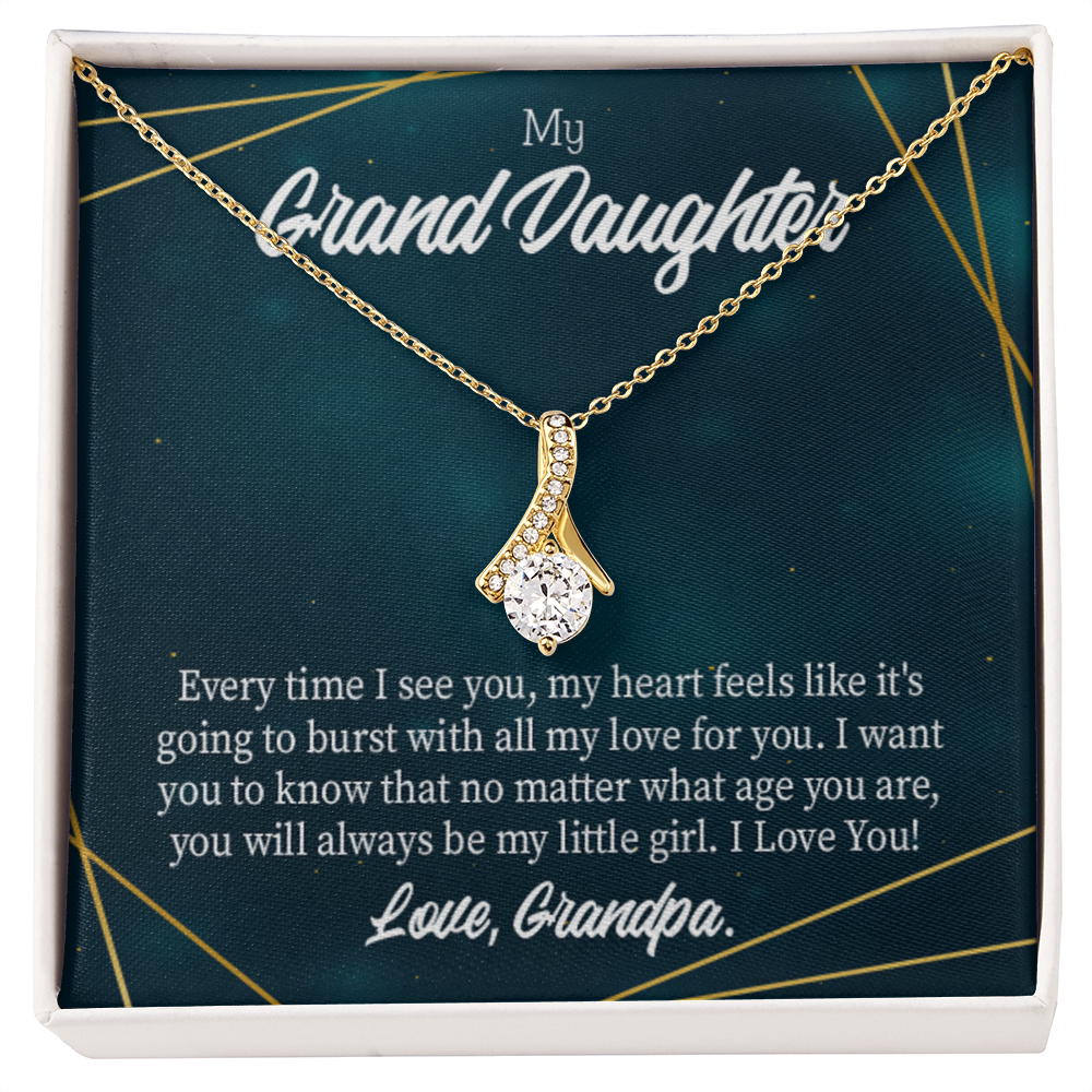 To My Granddaughter My Little Girl Alluring Ribbon Necklace Message Card-Express Your Love Gifts