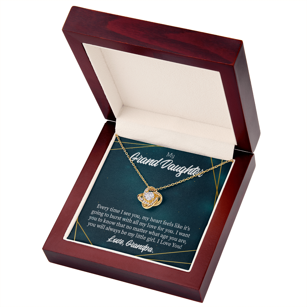 To My Granddaughter My Little Girl From Grandpa Infinity Knot Necklace Message Card-Express Your Love Gifts