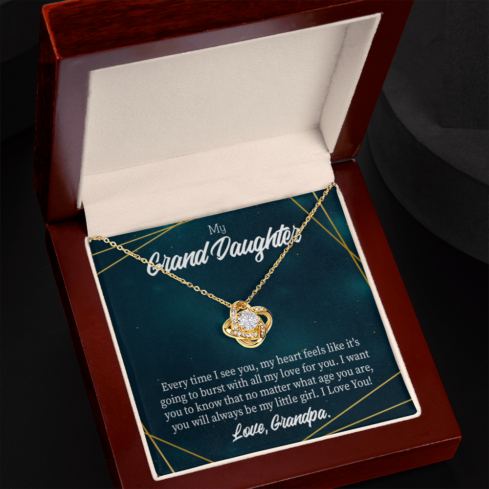 To My Granddaughter My Little Girl From Grandpa Infinity Knot Necklace Message Card-Express Your Love Gifts