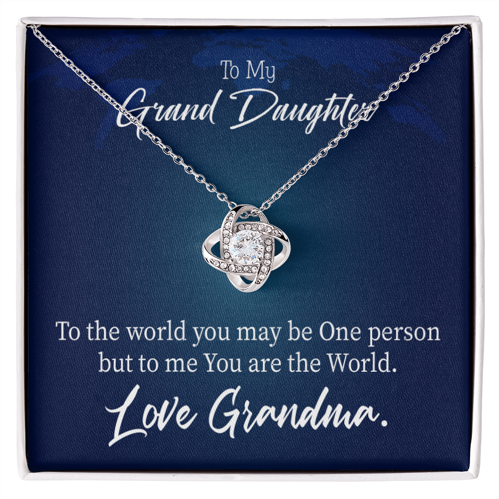 To My Granddaughter My World From Grandma Infinity Knot Necklace Message Card-Express Your Love Gifts