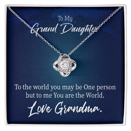 To My Granddaughter My World From Grandma Infinity Knot Necklace Message Card-Express Your Love Gifts