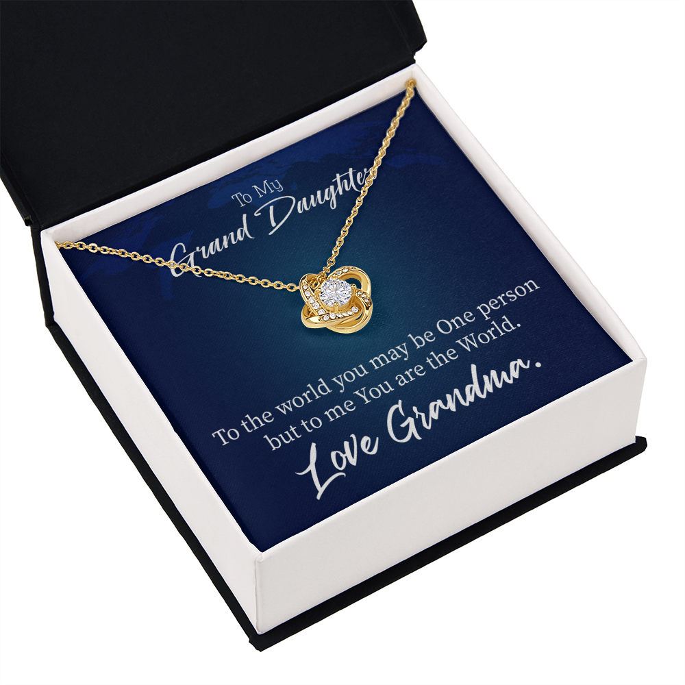 To My Granddaughter My World From Grandma Infinity Knot Necklace Message Card-Express Your Love Gifts