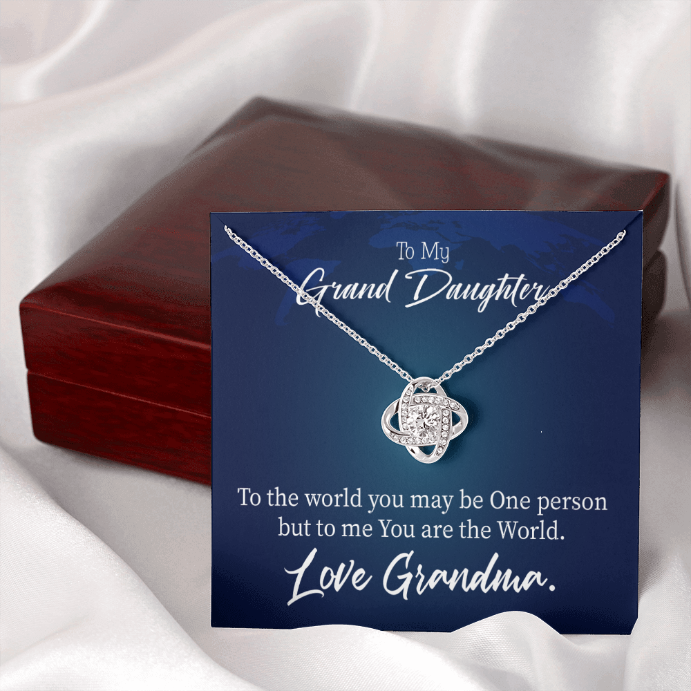 To My Granddaughter My World From Grandma Infinity Knot Necklace Message Card-Express Your Love Gifts