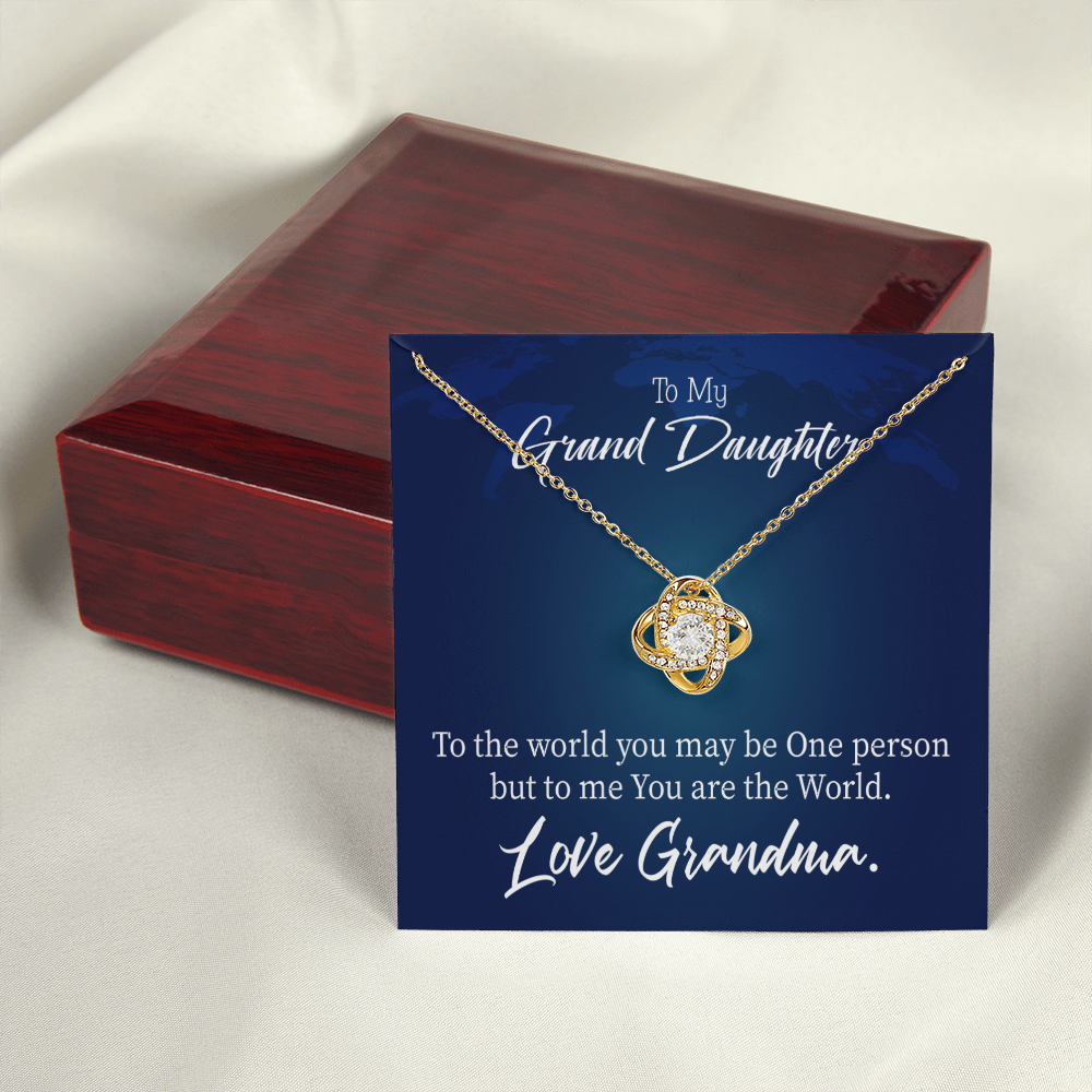To My Granddaughter My World From Grandma Infinity Knot Necklace Message Card-Express Your Love Gifts