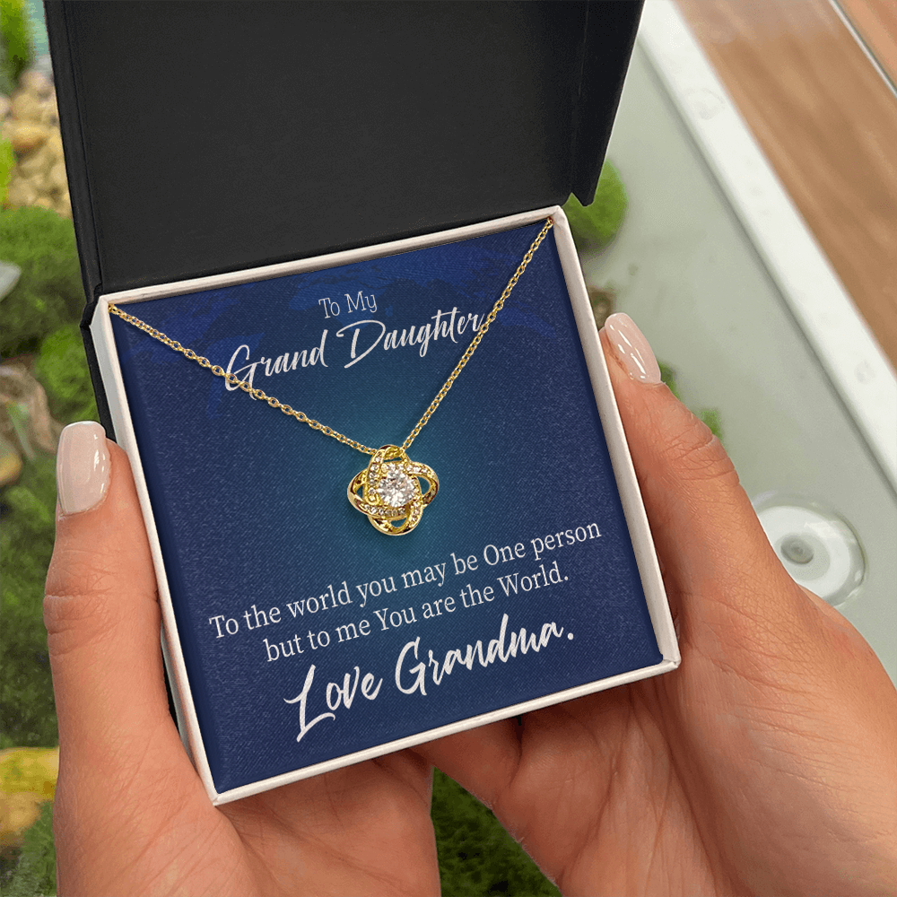 To My Granddaughter My World From Grandma Infinity Knot Necklace Message Card-Express Your Love Gifts