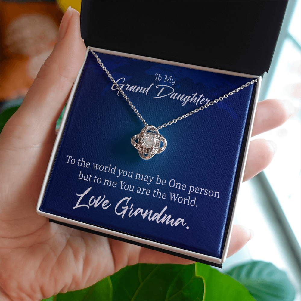 To My Granddaughter My World From Grandma Infinity Knot Necklace Message Card-Express Your Love Gifts