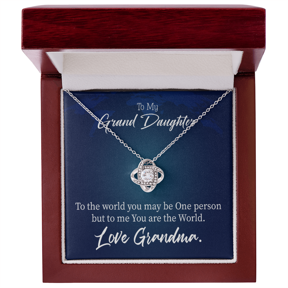 To My Granddaughter My World From Grandma Infinity Knot Necklace Message Card-Express Your Love Gifts
