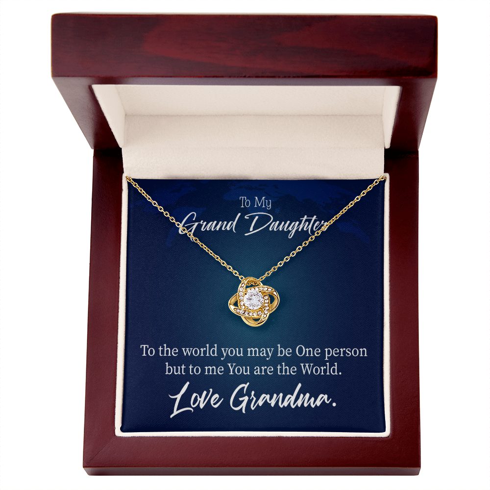 To My Granddaughter My World From Grandma Infinity Knot Necklace Message Card-Express Your Love Gifts