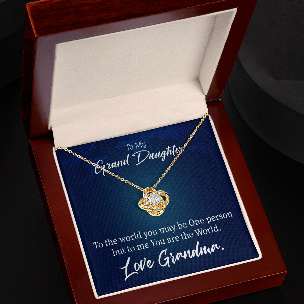 To My Granddaughter My World From Grandma Infinity Knot Necklace Message Card-Express Your Love Gifts