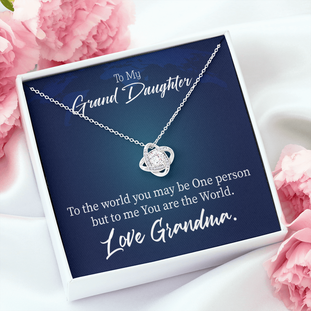 To My Granddaughter My World From Grandma Infinity Knot Necklace Message Card-Express Your Love Gifts