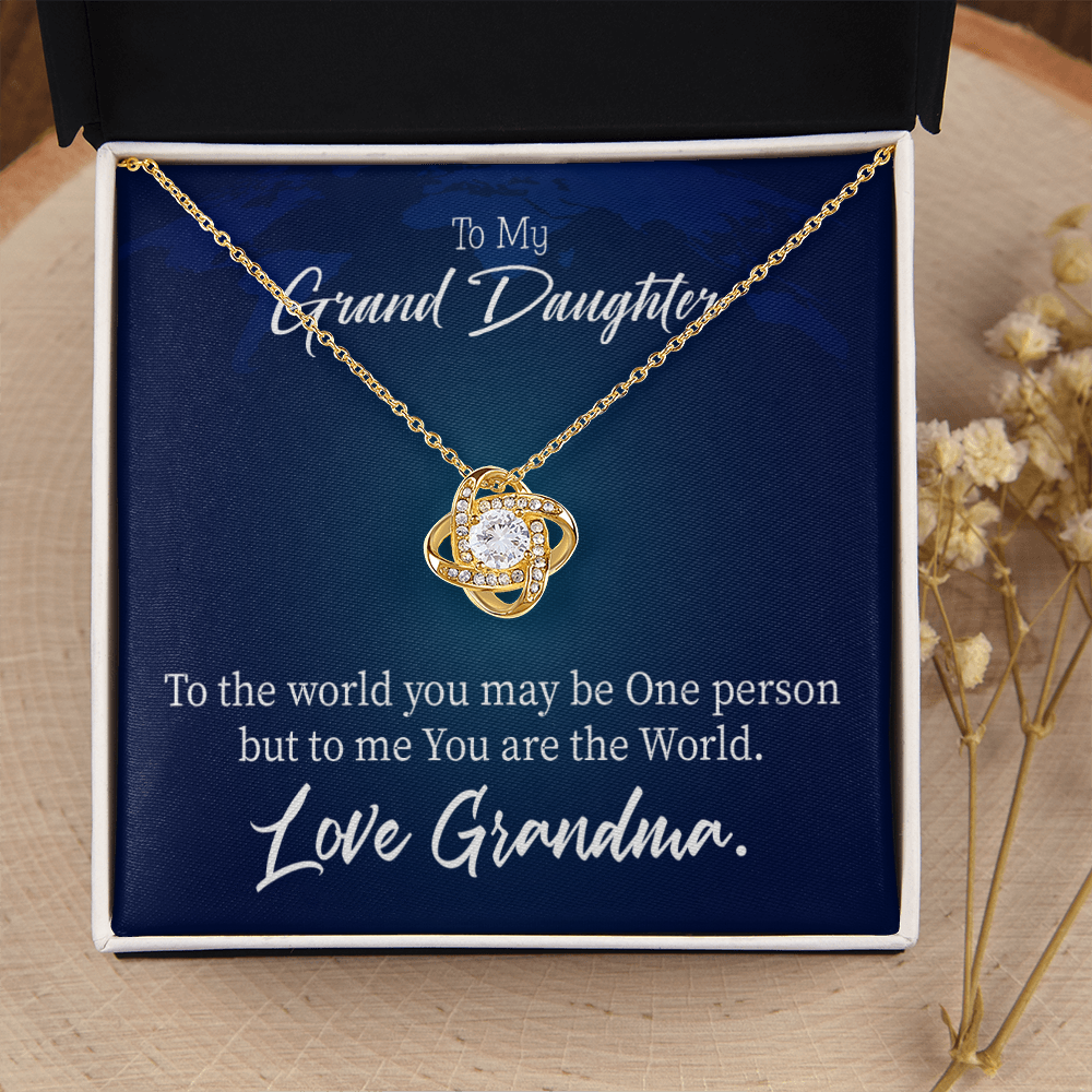 To My Granddaughter My World From Grandma Infinity Knot Necklace Message Card-Express Your Love Gifts