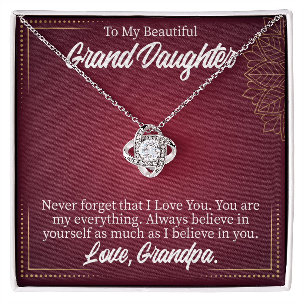 To My Granddaughter Never Forget From Grandpa Infinity Knot Necklace Message Card-Express Your Love Gifts