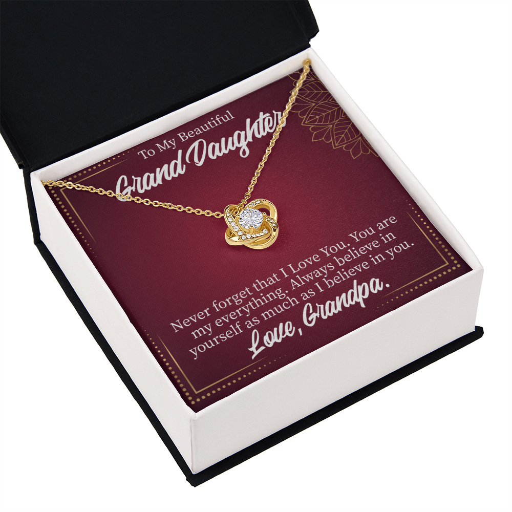 To My Granddaughter Never Forget From Grandpa Infinity Knot Necklace Message Card-Express Your Love Gifts
