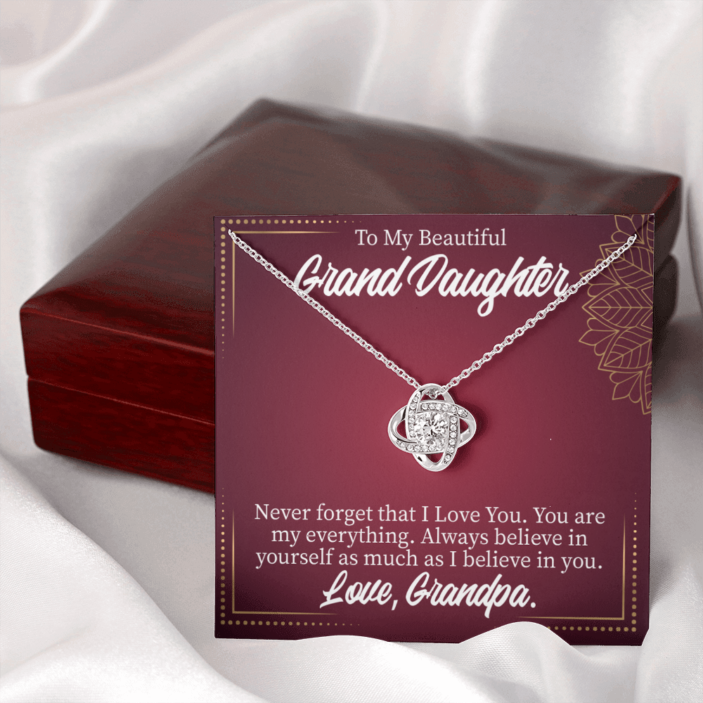 To My Granddaughter Never Forget From Grandpa Infinity Knot Necklace Message Card-Express Your Love Gifts