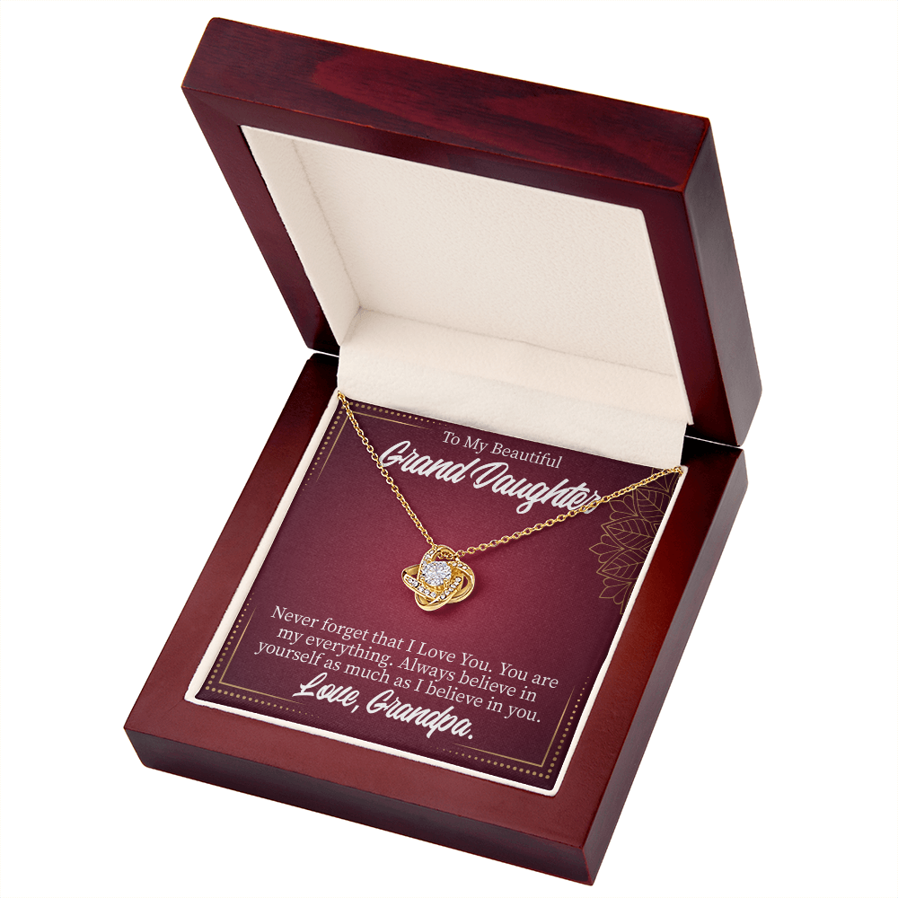To My Granddaughter Never Forget From Grandpa Infinity Knot Necklace Message Card-Express Your Love Gifts