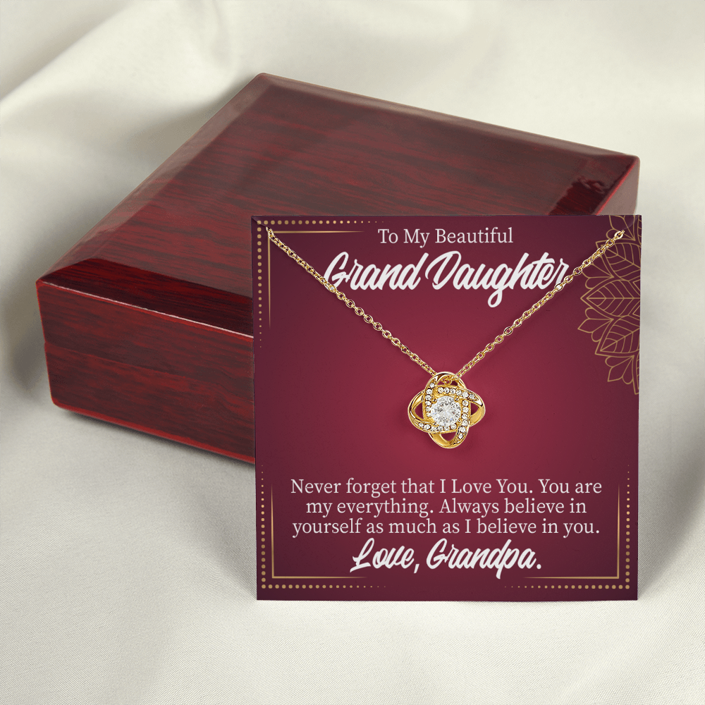 To My Granddaughter Never Forget From Grandpa Infinity Knot Necklace Message Card-Express Your Love Gifts