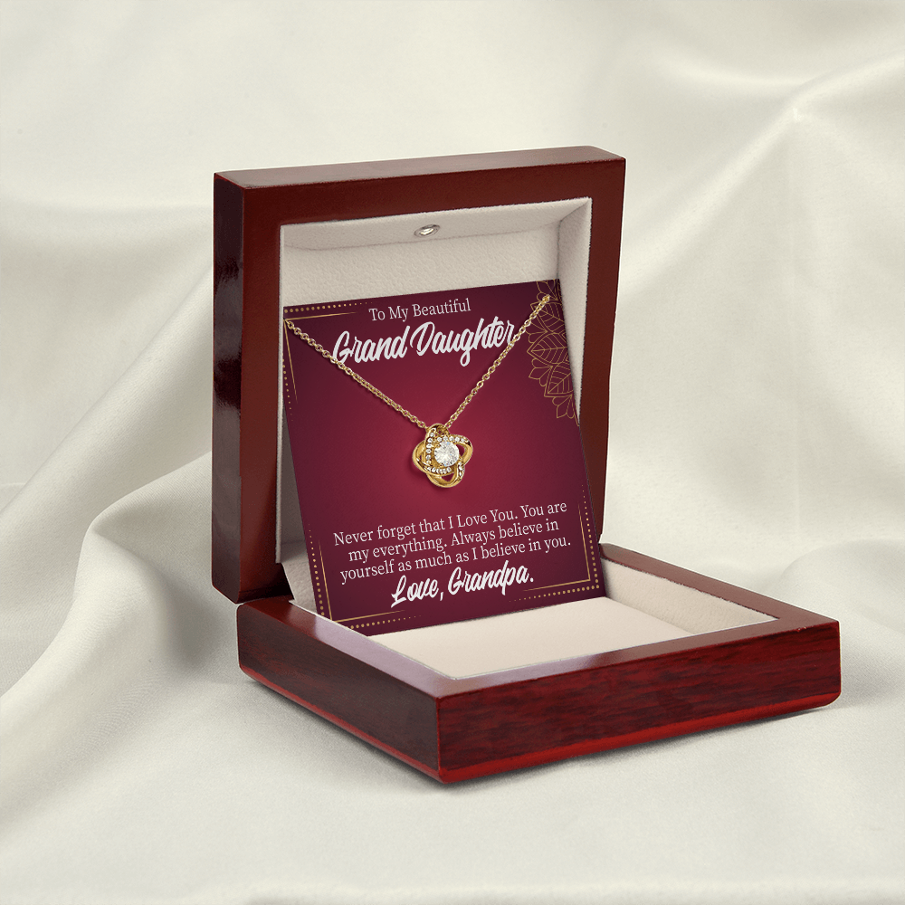 To My Granddaughter Never Forget From Grandpa Infinity Knot Necklace Message Card-Express Your Love Gifts