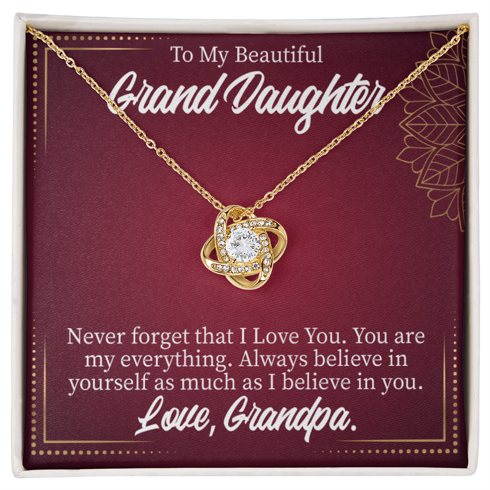 To My Granddaughter Never Forget From Grandpa Infinity Knot Necklace Message Card-Express Your Love Gifts
