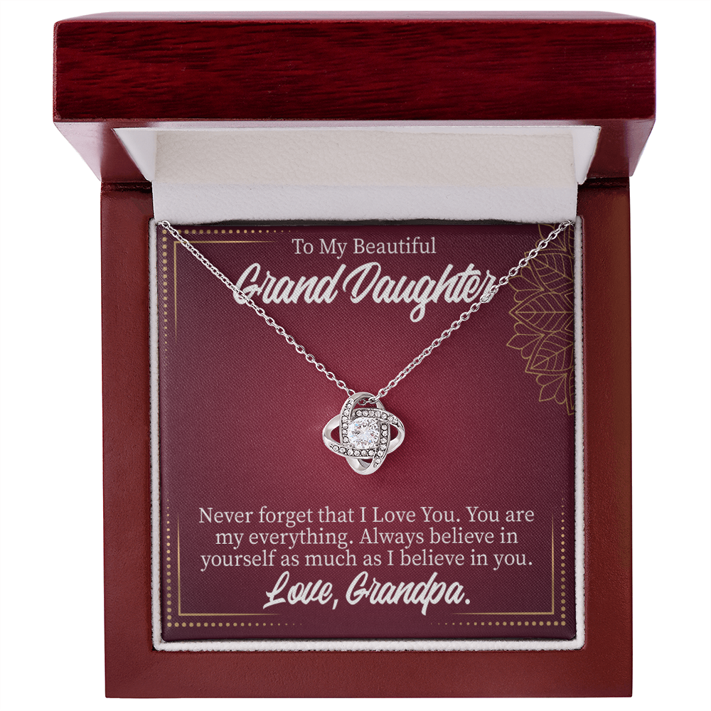 To My Granddaughter Never Forget From Grandpa Infinity Knot Necklace Message Card-Express Your Love Gifts