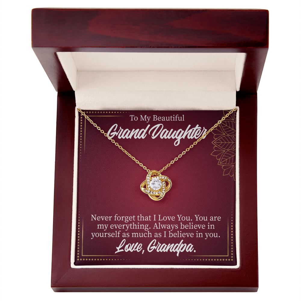 To My Granddaughter Never Forget From Grandpa Infinity Knot Necklace Message Card-Express Your Love Gifts