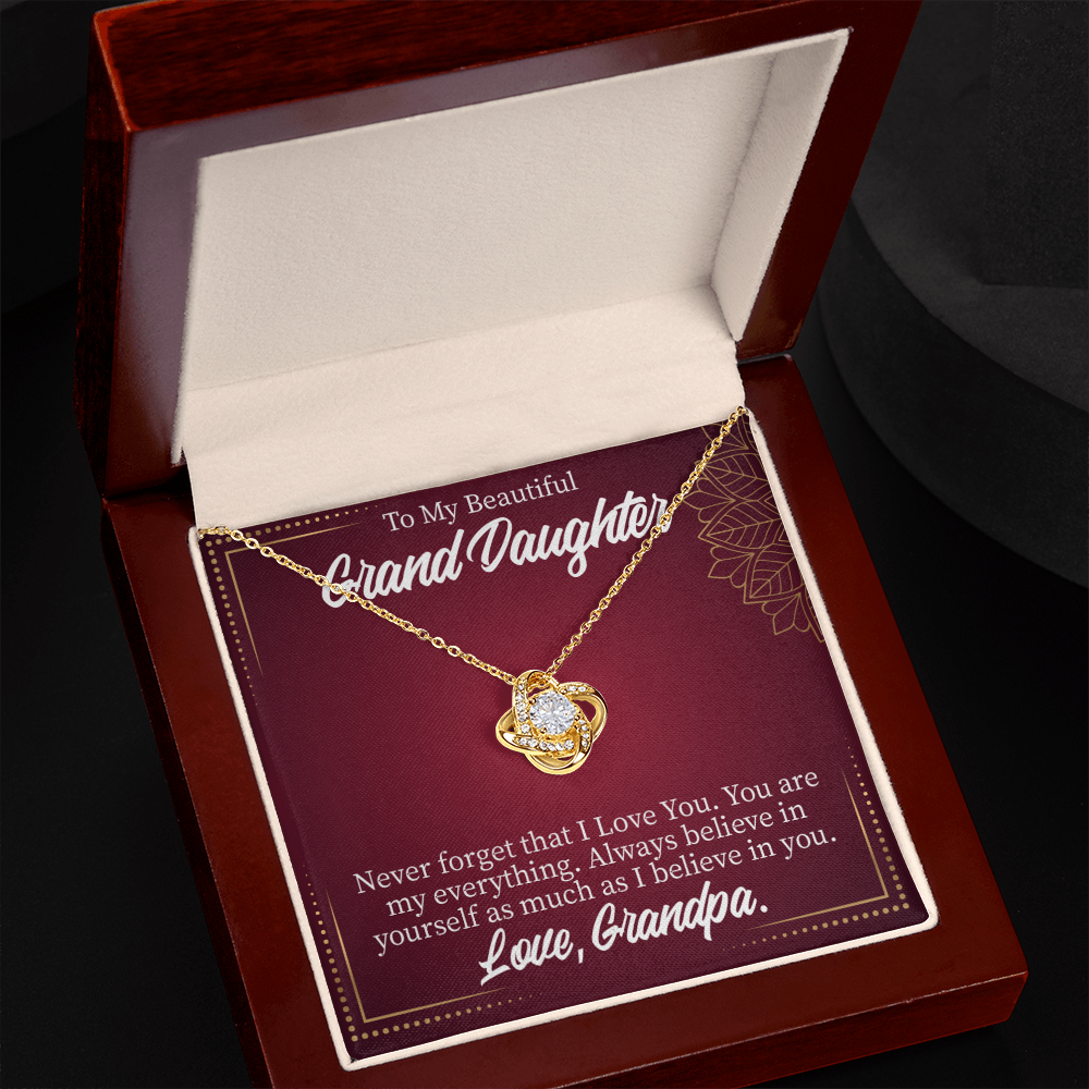 To My Granddaughter Never Forget From Grandpa Infinity Knot Necklace Message Card-Express Your Love Gifts