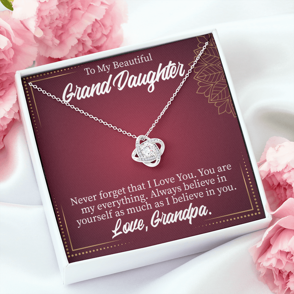 To My Granddaughter Never Forget From Grandpa Infinity Knot Necklace Message Card-Express Your Love Gifts