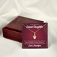 To My Granddaughter Never Forget Grandpa Alluring Ribbon Necklace Message Card-Express Your Love Gifts