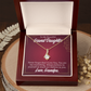 To My Granddaughter Never Forget Grandpa Alluring Ribbon Necklace Message Card-Express Your Love Gifts