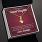 To My Granddaughter Never Forget Grandpa Alluring Ribbon Necklace Message Card-Express Your Love Gifts