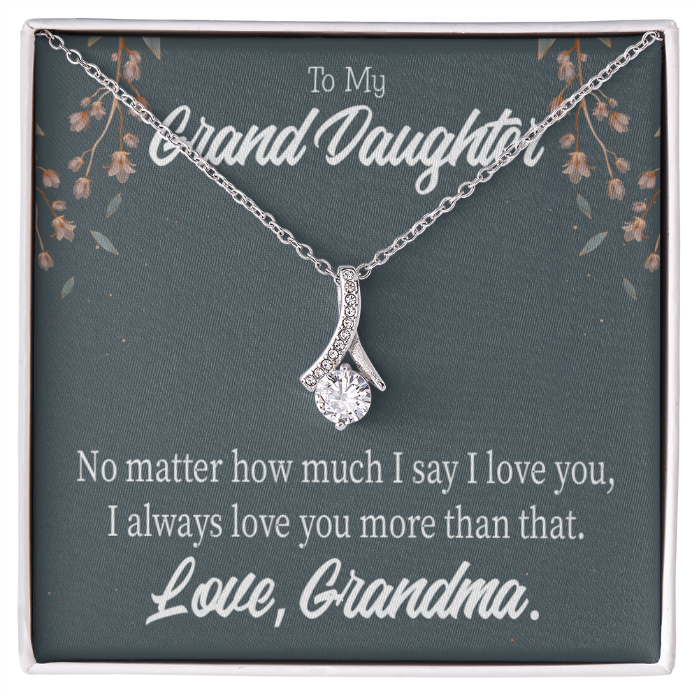 To My Granddaughter No Matter Alluring Ribbon Necklace Message Card-Express Your Love Gifts