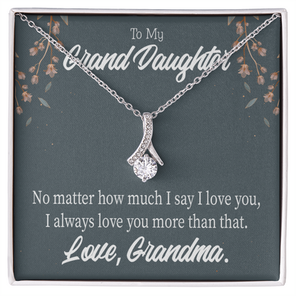 To My Granddaughter No Matter Alluring Ribbon Necklace Message Card-Express Your Love Gifts