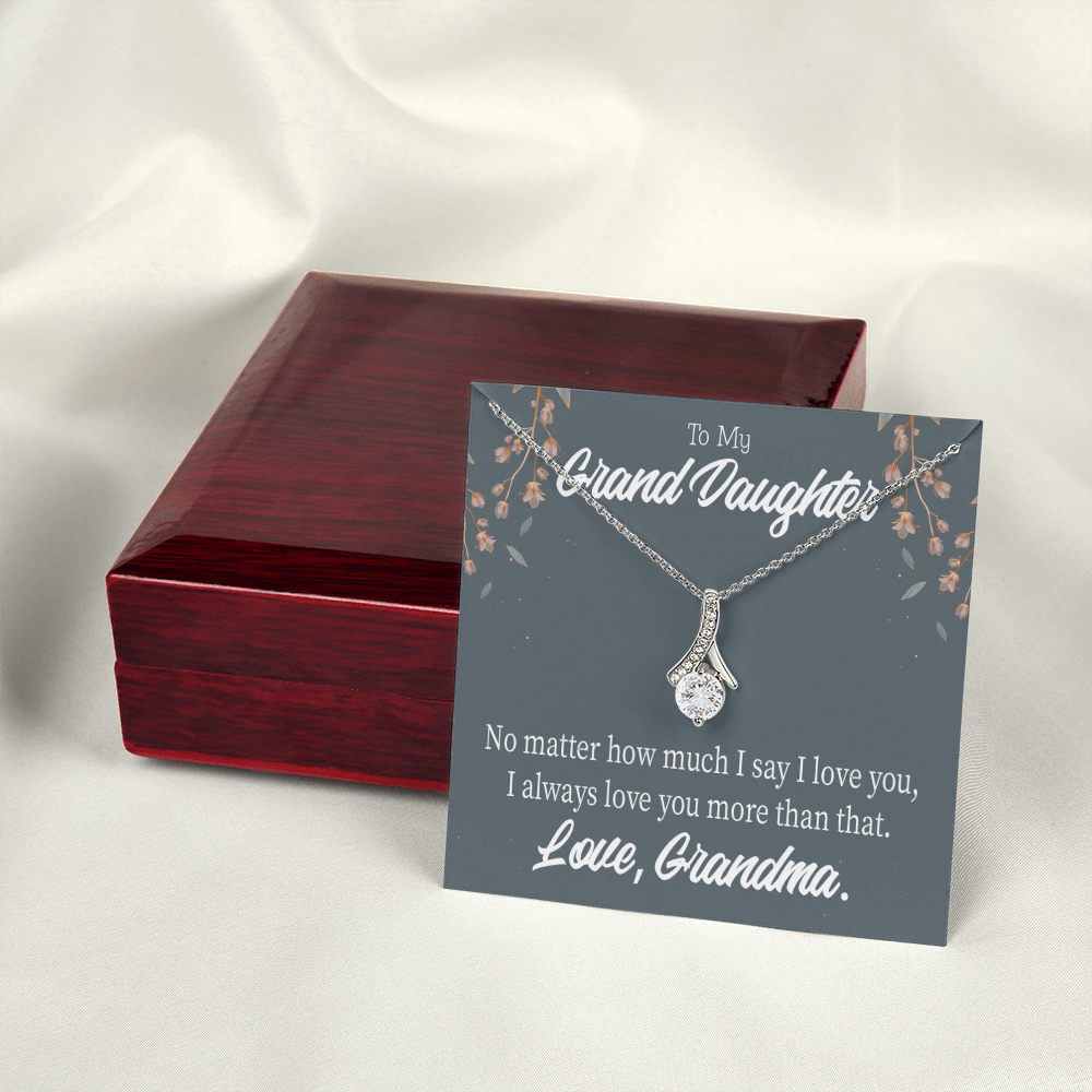 To My Granddaughter No Matter Alluring Ribbon Necklace Message Card-Express Your Love Gifts