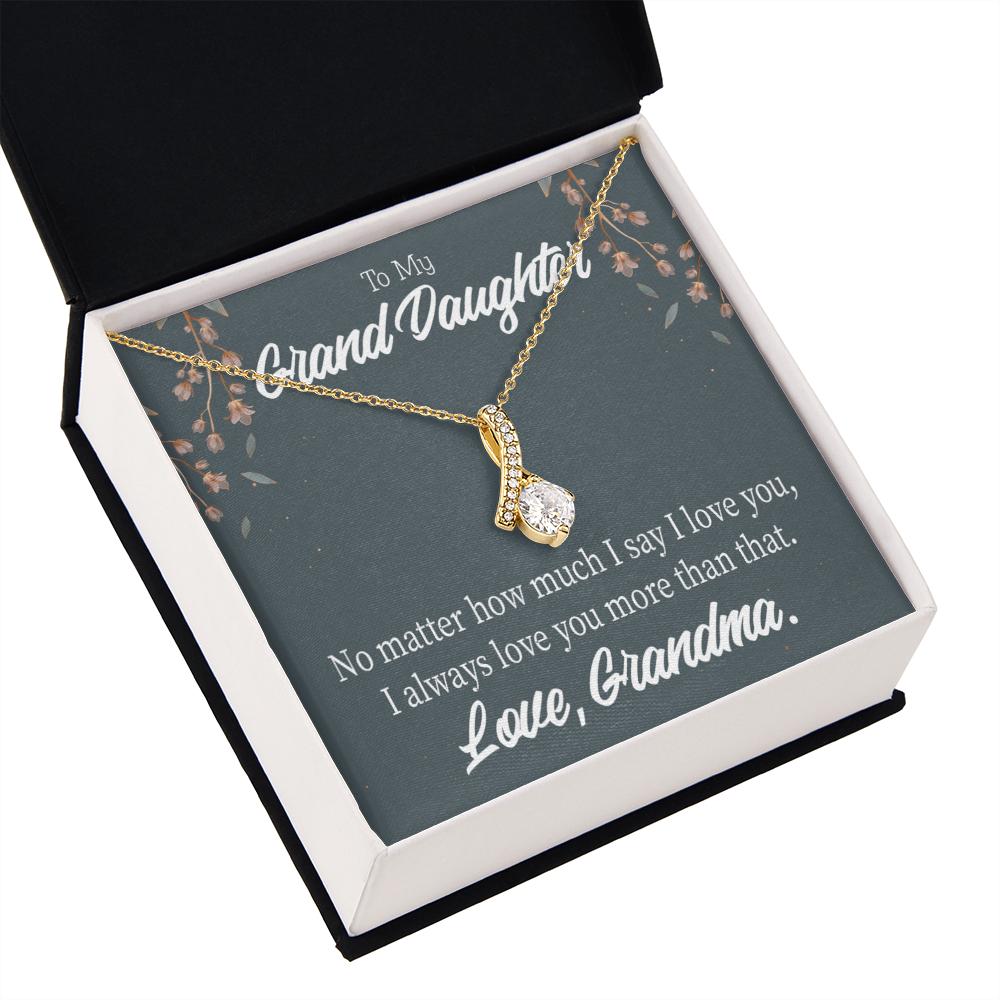 To My Granddaughter No Matter Alluring Ribbon Necklace Message Card-Express Your Love Gifts