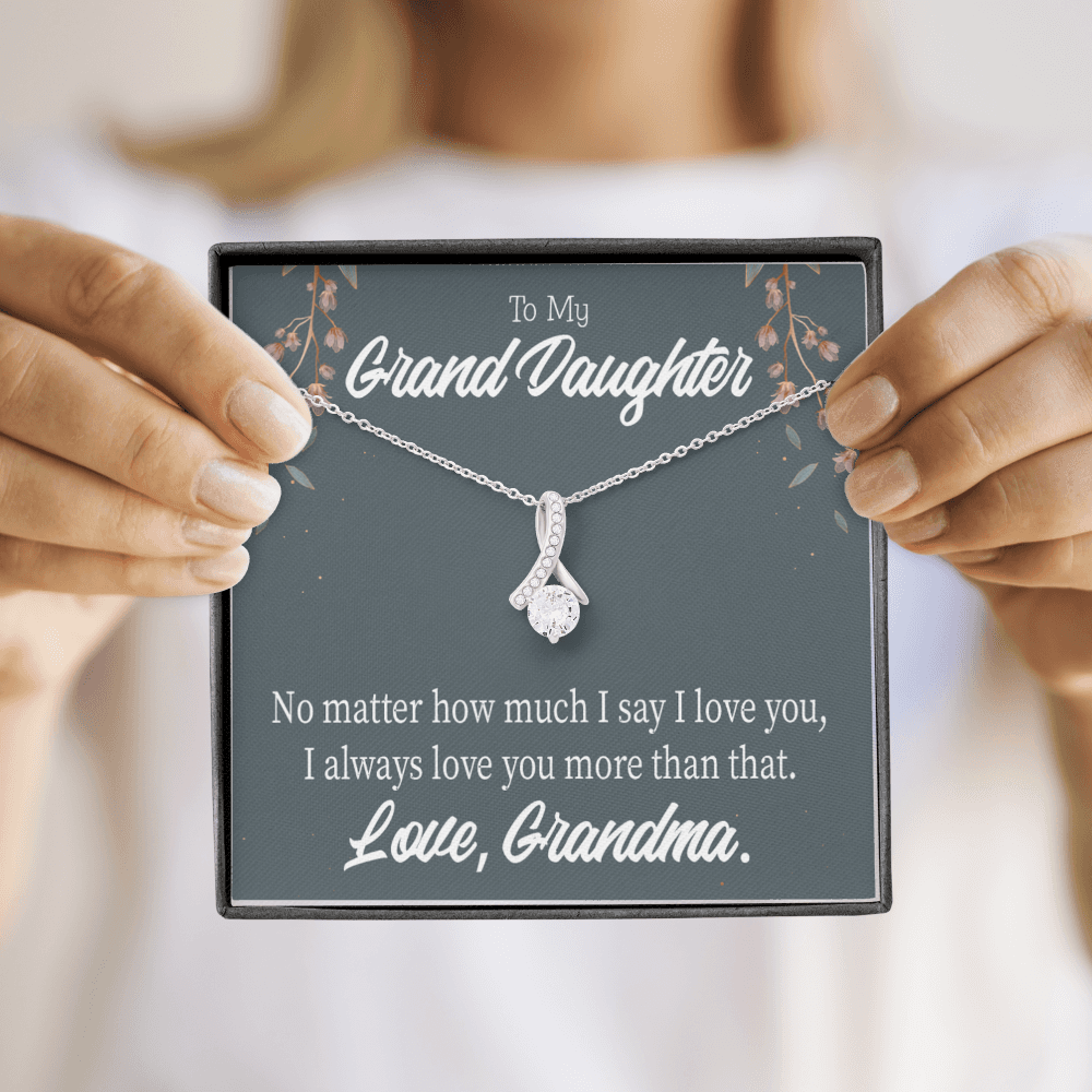 To My Granddaughter No Matter Alluring Ribbon Necklace Message Card-Express Your Love Gifts