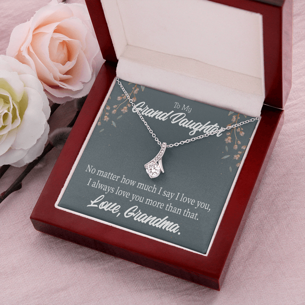 To My Granddaughter No Matter Alluring Ribbon Necklace Message Card-Express Your Love Gifts
