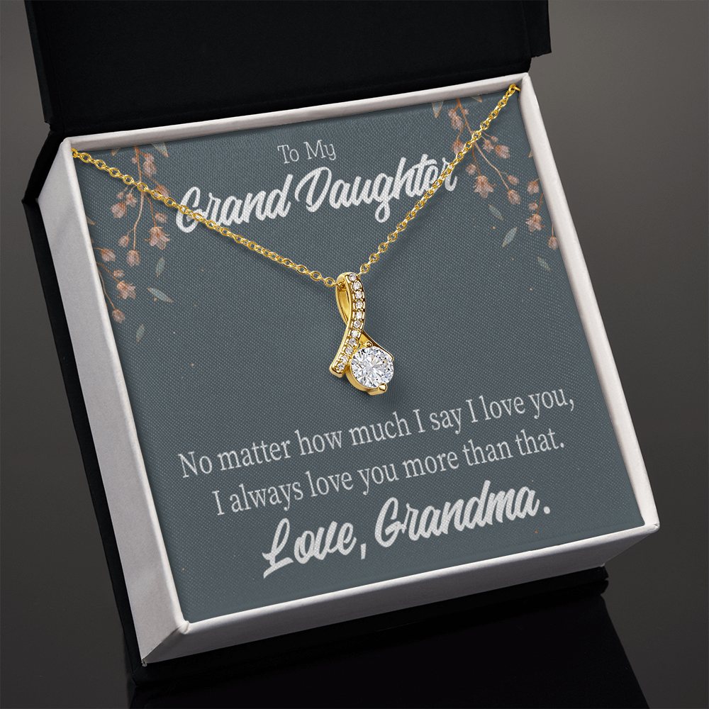 To My Granddaughter No Matter Alluring Ribbon Necklace Message Card-Express Your Love Gifts