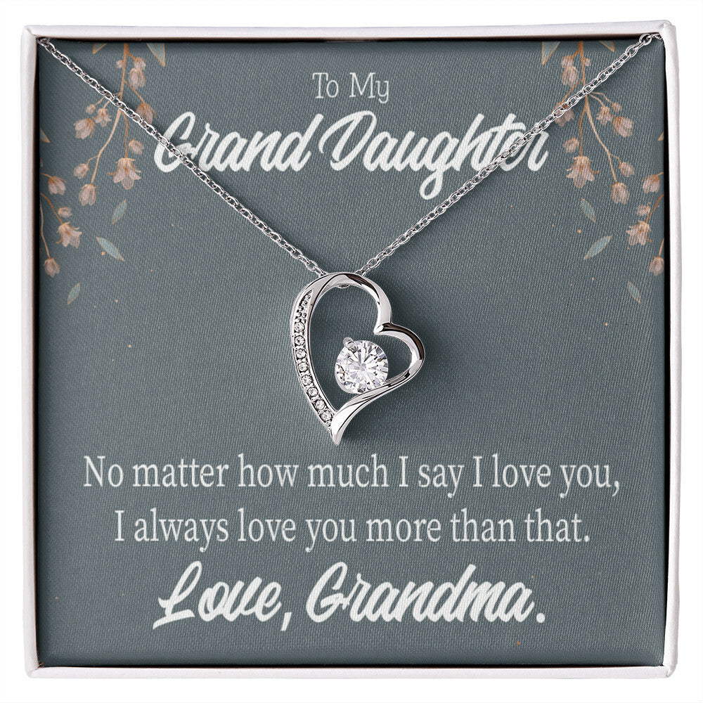 To My Granddaughter No Matter Forever Necklace w Message Card-Express Your Love Gifts