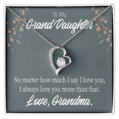 To My Granddaughter No Matter Forever Necklace w Message Card-Express Your Love Gifts